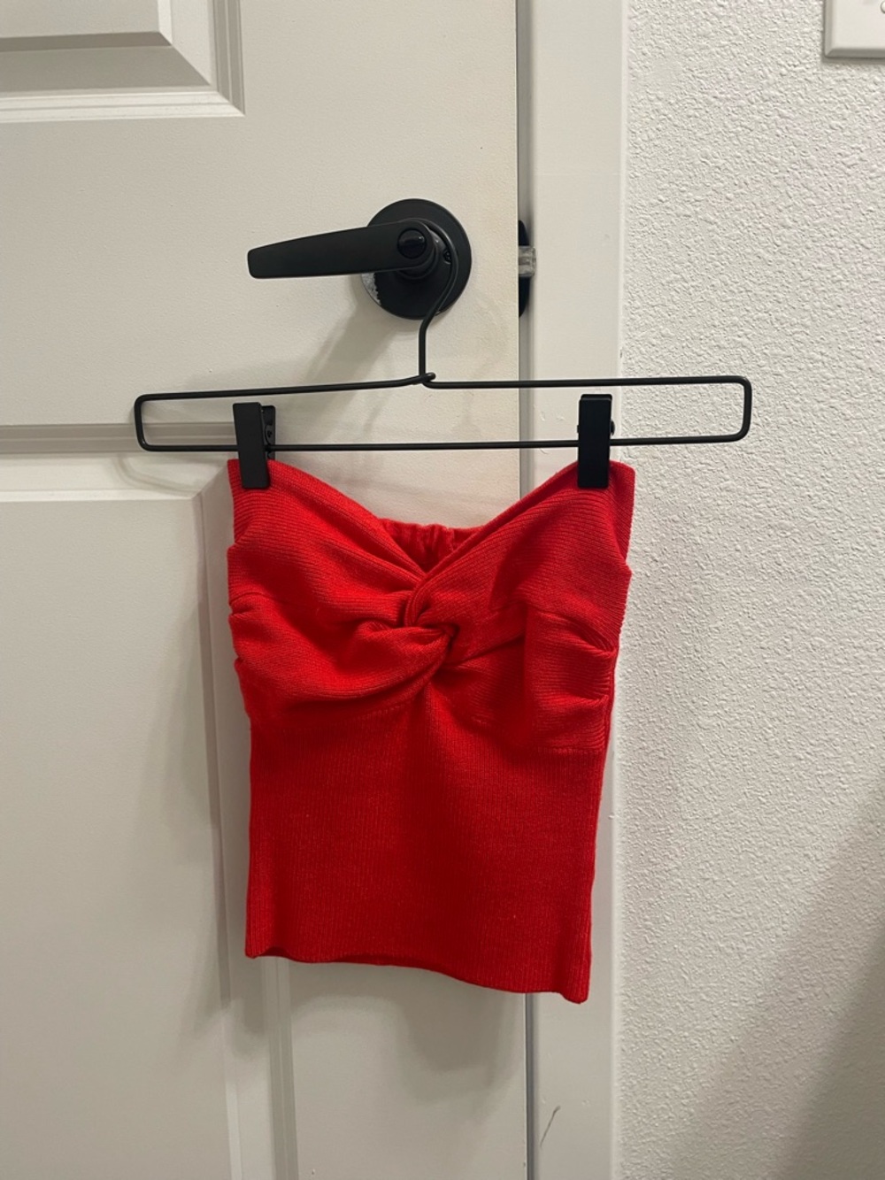 Red Twist-Front Shirt
